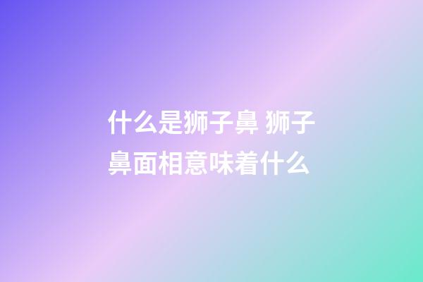 什么是狮子鼻 狮子鼻面相意味着什么